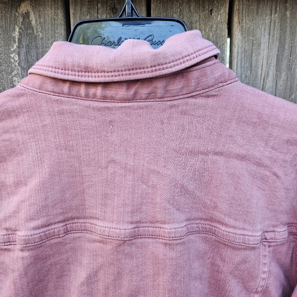 EVRI Dusty Rose Denim Jacket with Button Front Size 2X - Picture 13 of 16